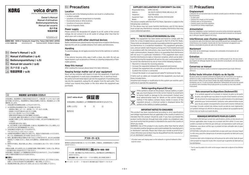 Korg VOLCA DRUM owner's manual