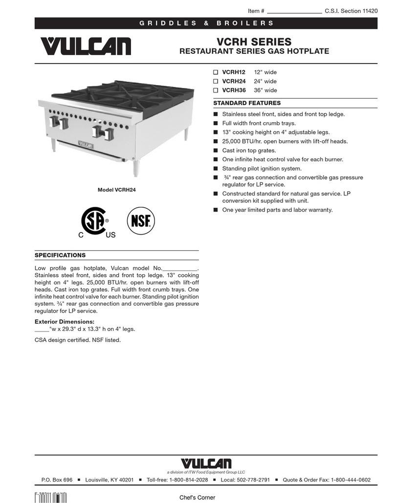 Vulcan-Hart VCRH12 User manual