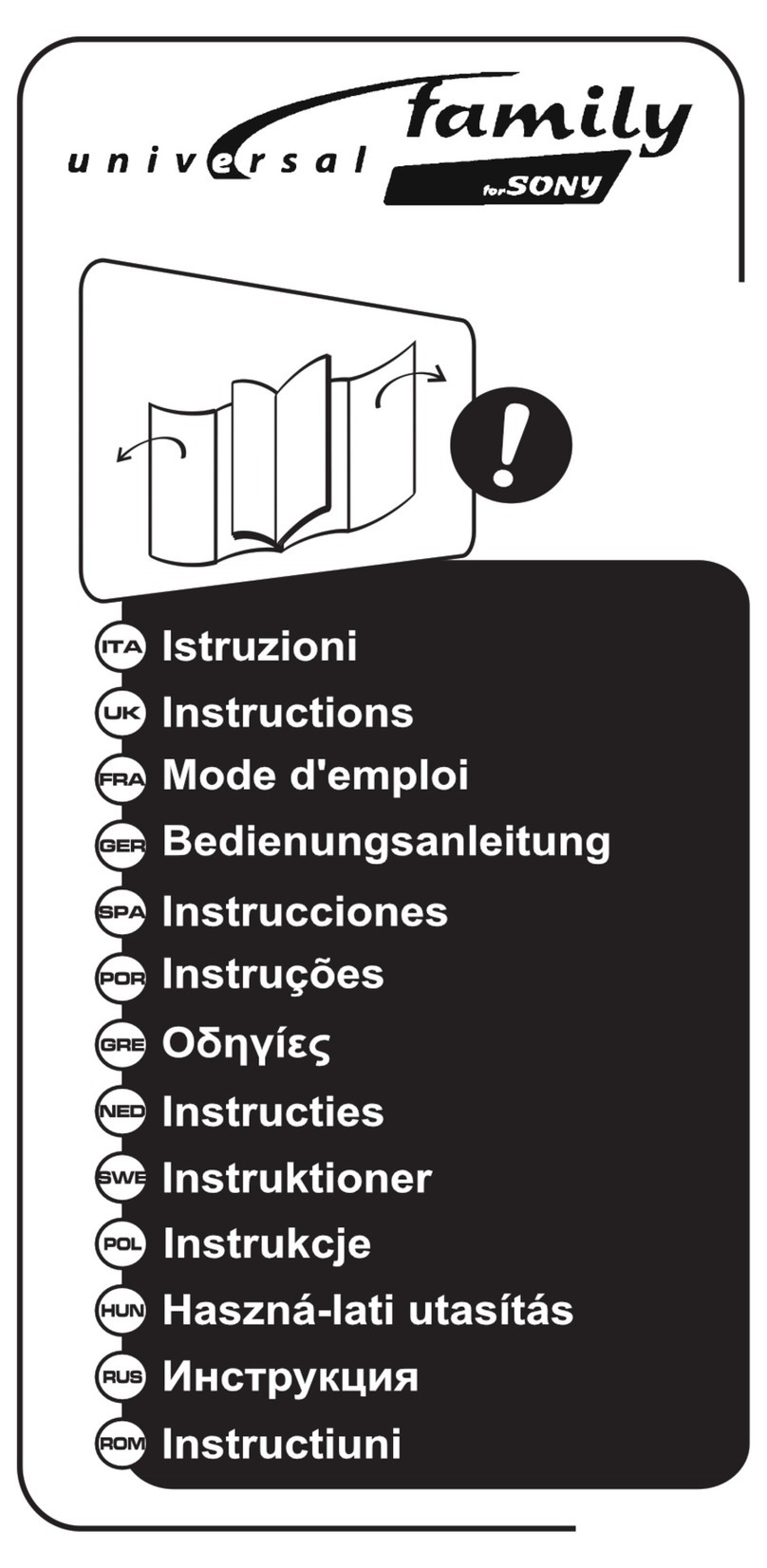 Jolly Universal Family for Sony User manual