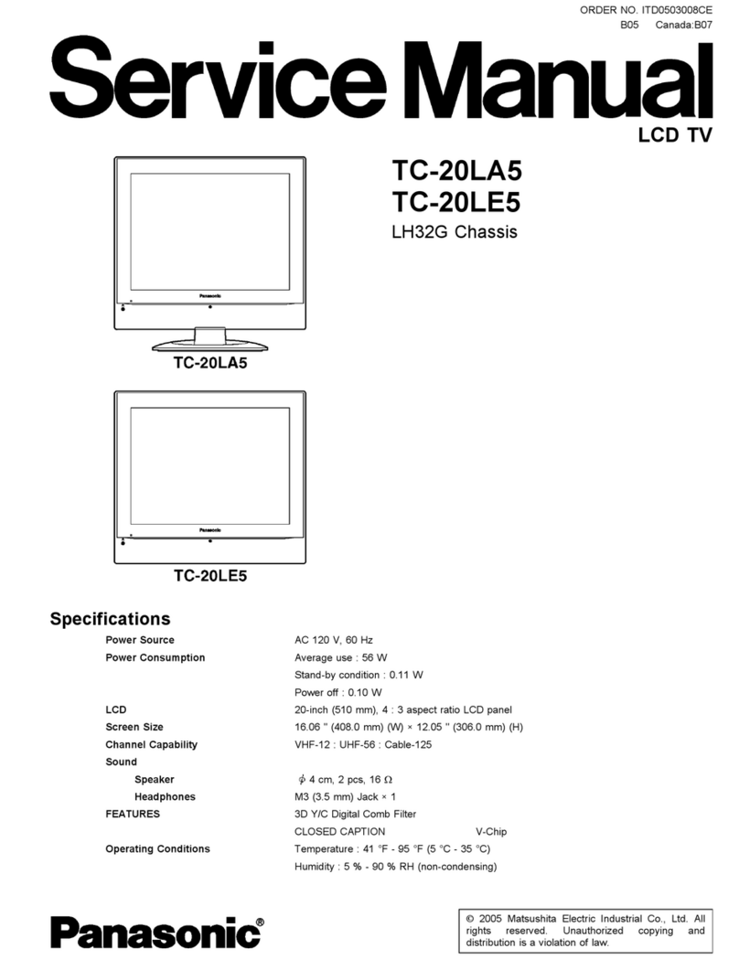 Panasonic TC20LA5 - 20" LCD COLOR TV User manual