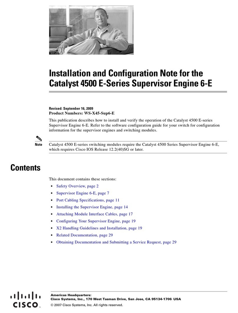 Cisco Catalyst 4500 E Supervisor Engine 6-E Series Installation and configuration note Cisco Catalyst 4500 E Supervisor Engine 6-E Series Installation and configuration note