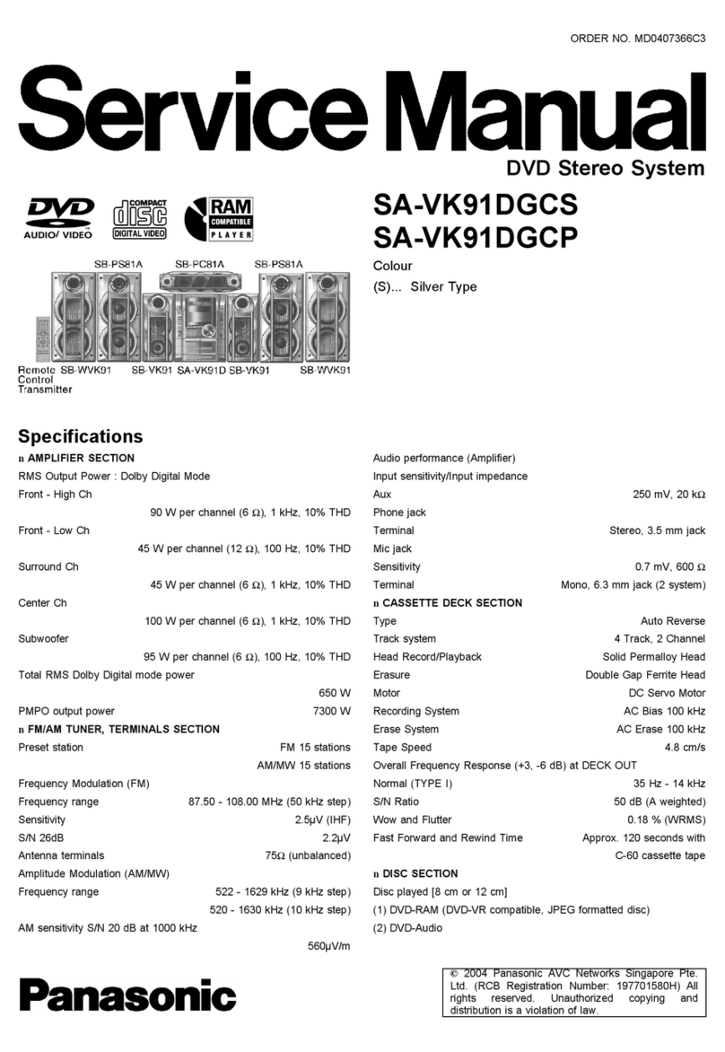 Panasonic SA-VK91DGCS User manual