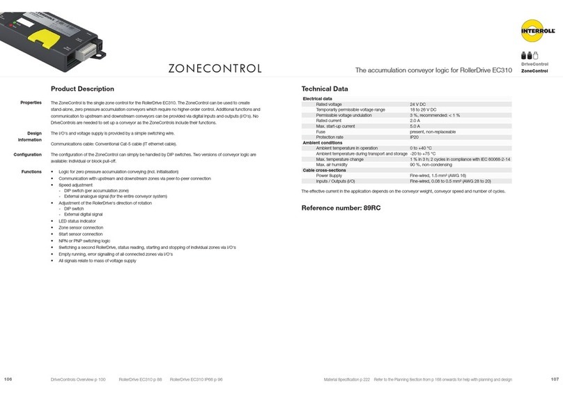 Interroll RollerDrive EC310 Technical data