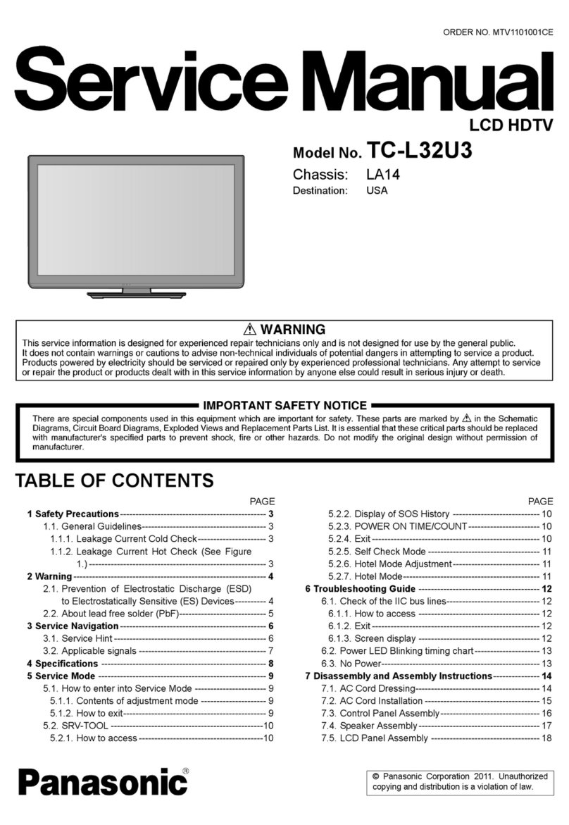 Panasonic TCL32U3 - 32" LCD TV User manual