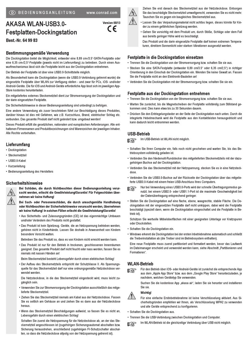 Akasa 64 99 83 User manual