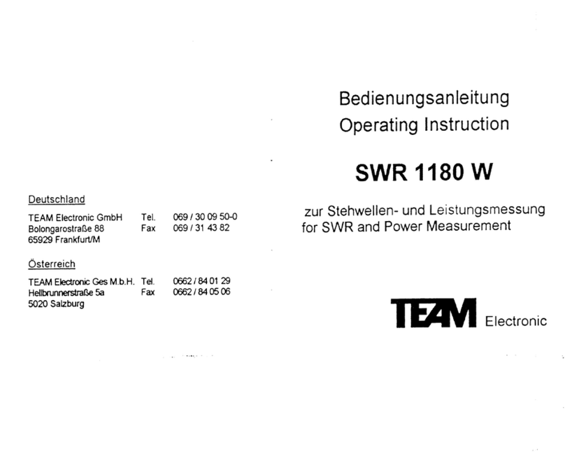 Team SWR 1180 W operating instructions