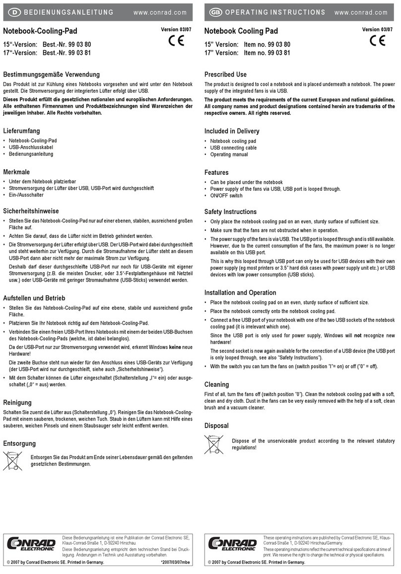 Conrad 99 03 80 operating instructions
