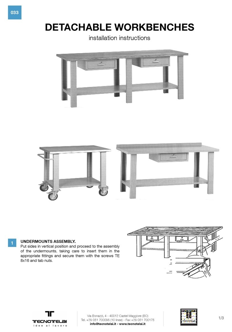 tecnotelai DETACHABLE WORKBENCHES installation instructions