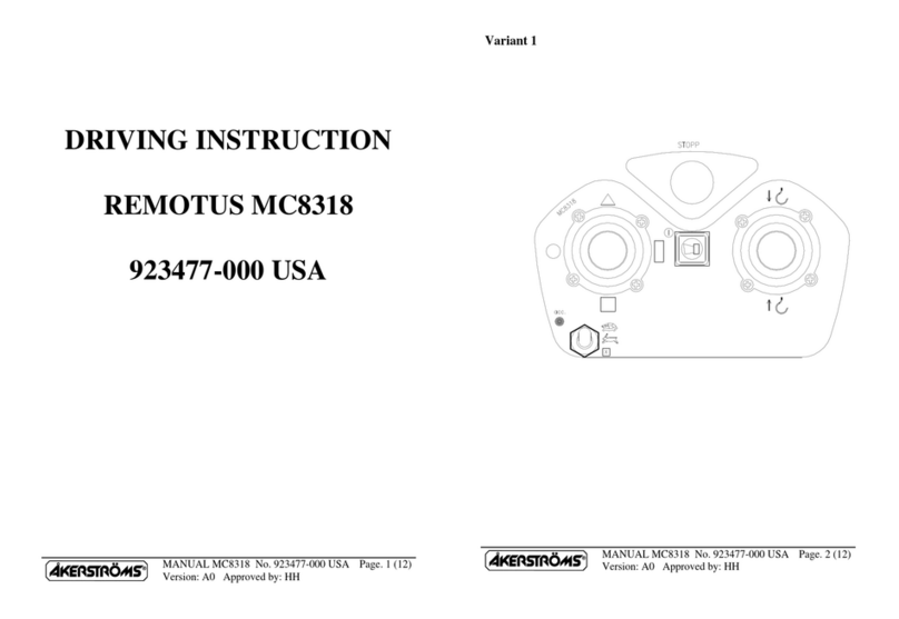 Akerstroms REMOTUS MC8318 DRIVING INSTRUCTION