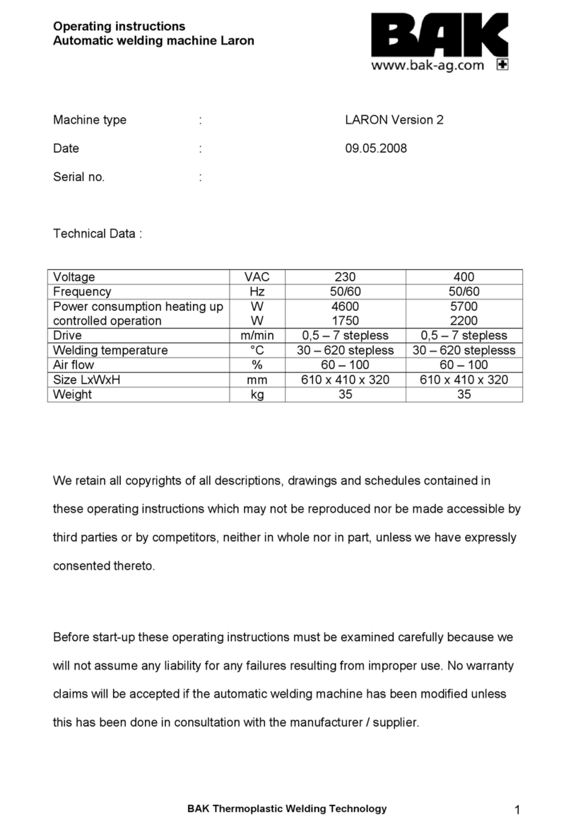 BAK Thermoplastic Welding Technology LARON Version 2 operating instructions
