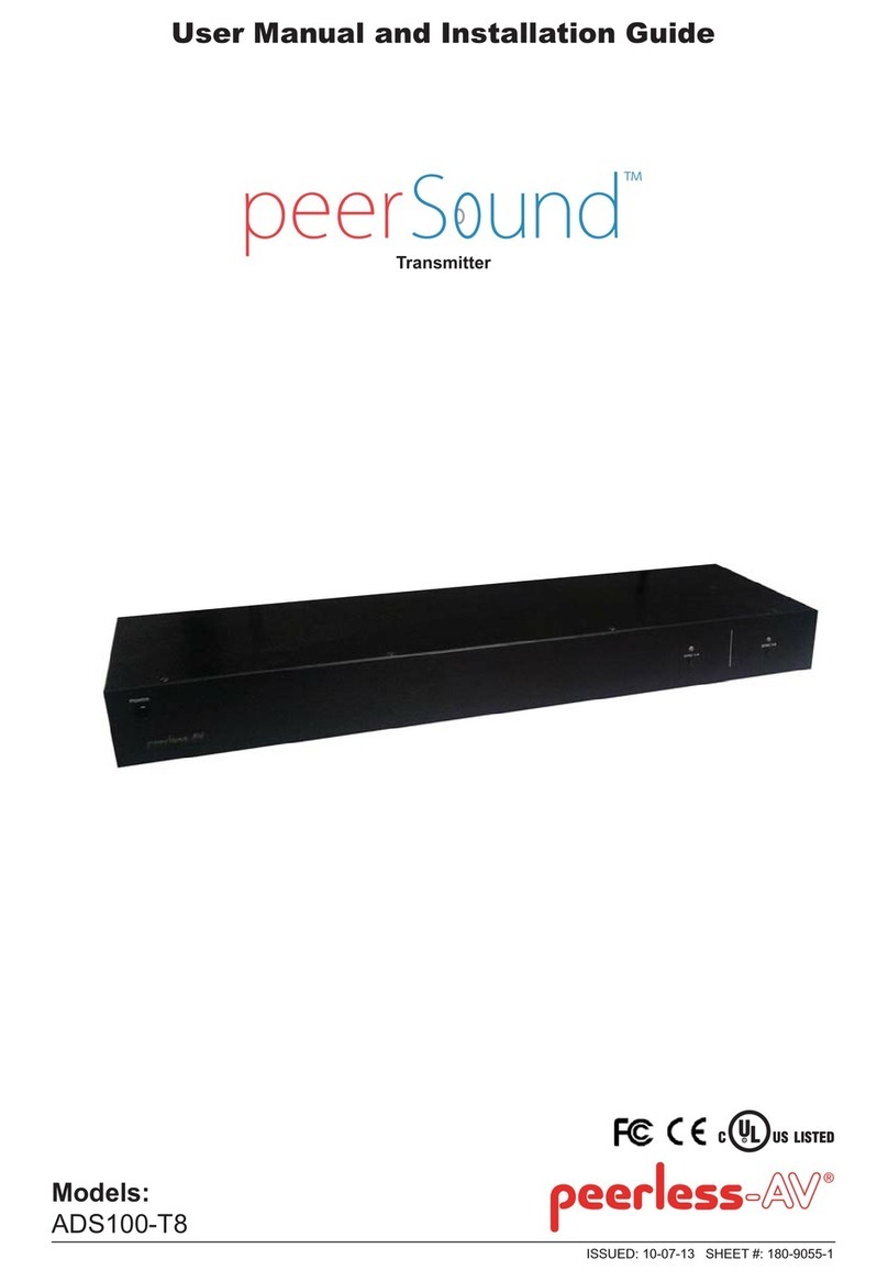 peerless-AV peerSound ADS100-T8 User manual and installation guide