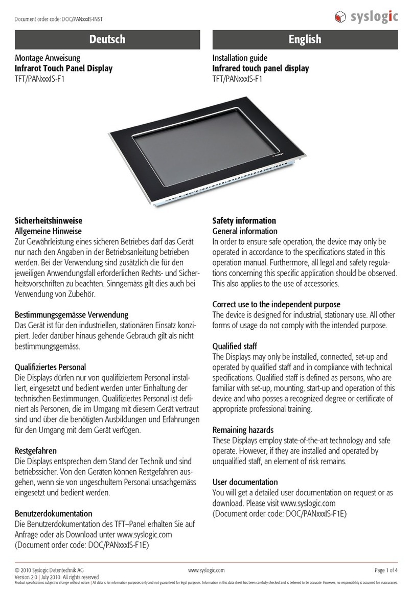 syslogic TFT/PANxxxIS-F1 Series User manual syslogic TFT/PANxxxIS-F1 Series User manual
