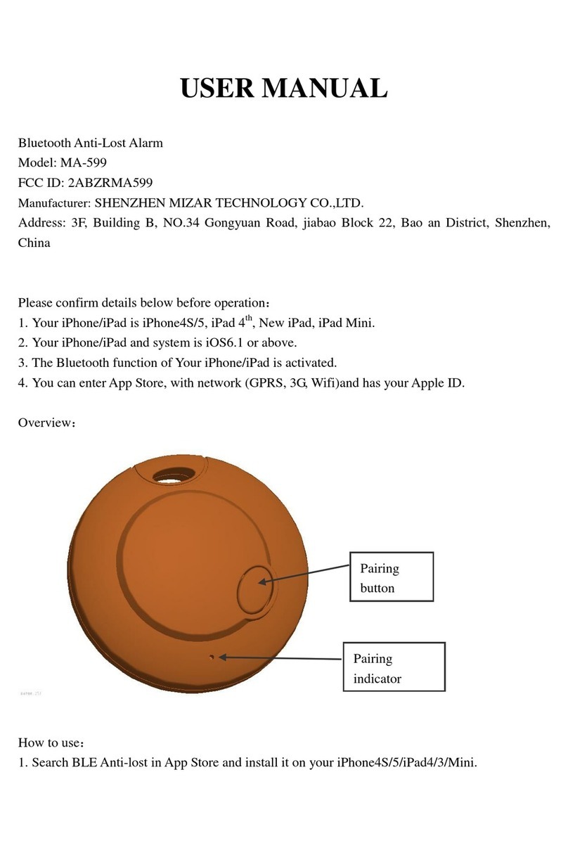 SHENZHEN MIZAR TECHNOLOGY CO.,LTD. MA-599 user manual SHENZHEN MIZAR TECHNOLOGY CO.,LTD. MA-599 user manual