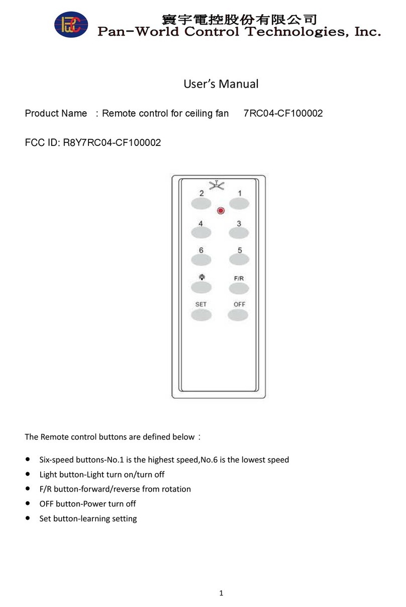 Pan-World Control Technologies, Inc. 7RC04-CF100002 user manual