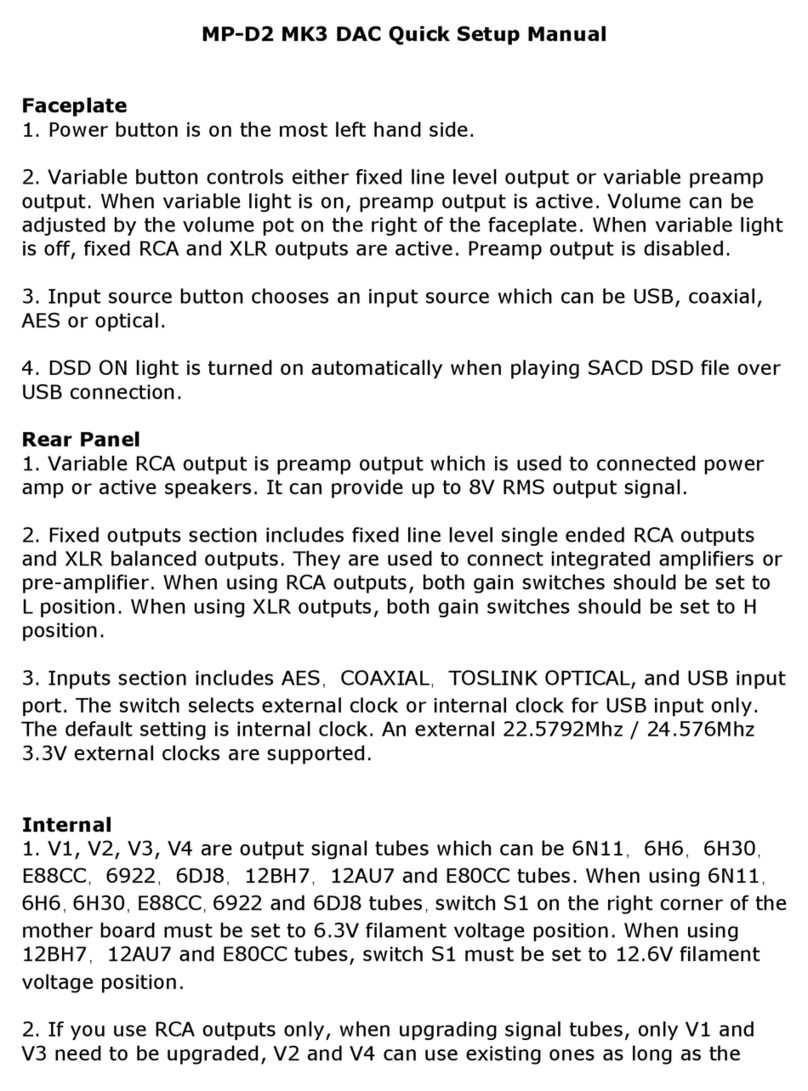 Musical Paradise MP-D2 MK3 Quick setup manual