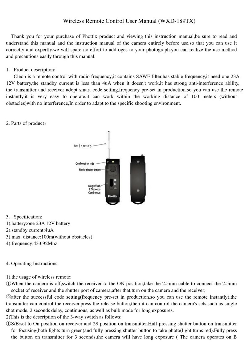Phottix WXD-189TX User manual