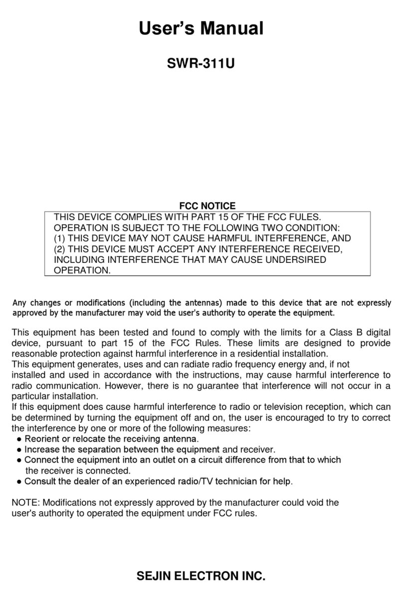 Sejin Electron SWR-311U user manual