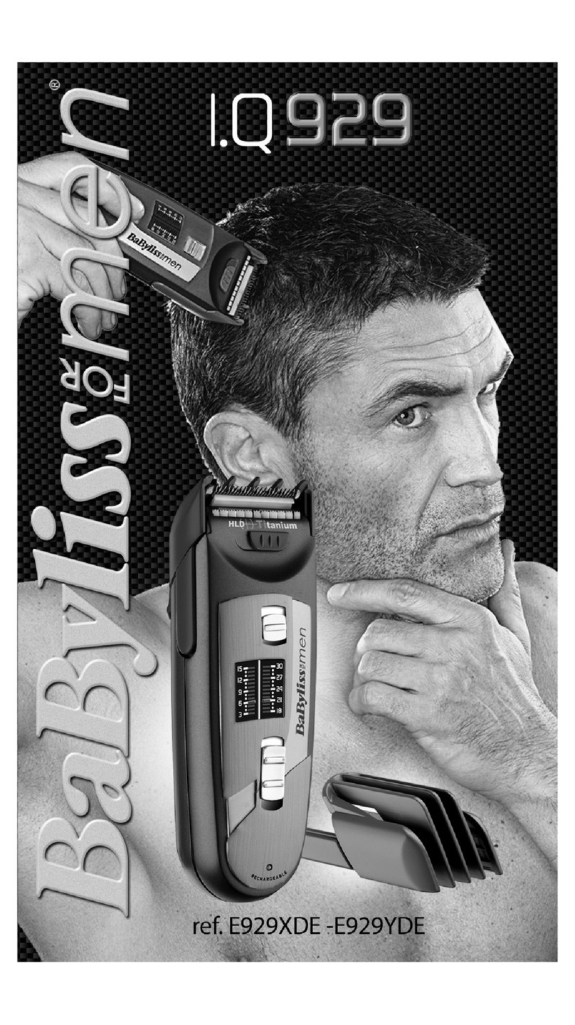 BaByliss for MEN IQ 929 E929YDE manual