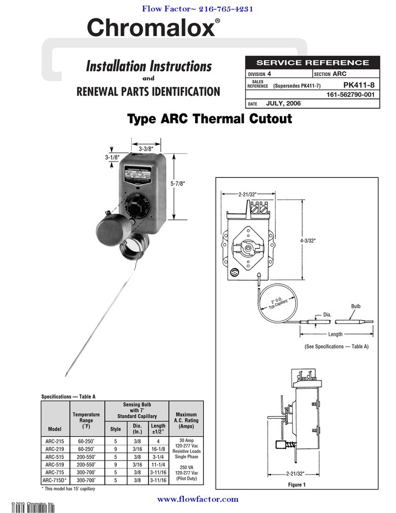 Chromalox ARC series Installation Instructions and RENEWAL PARTS IDENTIFICATION