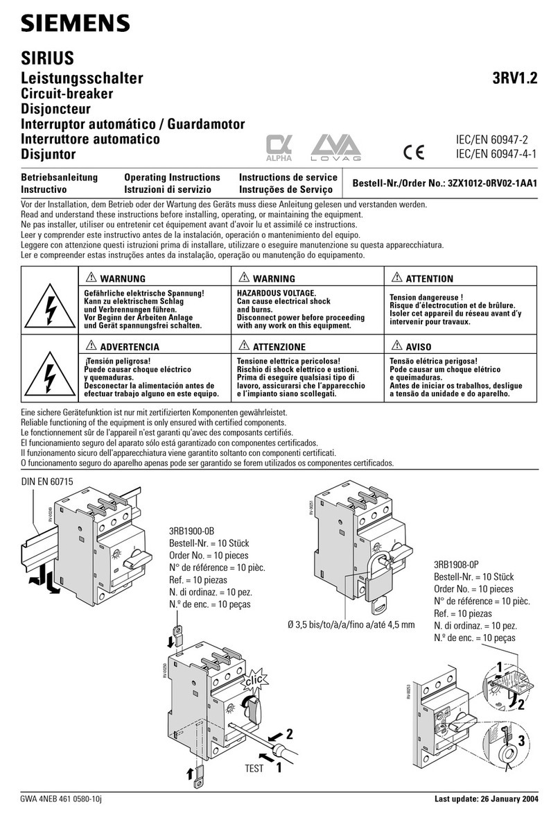 Siemens SIRIUS 3RV1.2 User manual