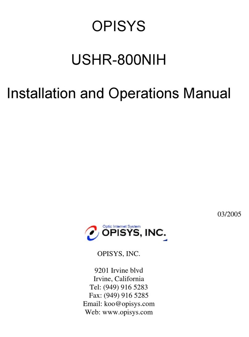 OPISYS USHR-800NIH User manual