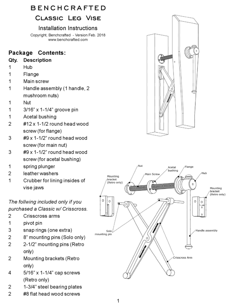 Benchcrafted Classic with Crisscross installation instructions