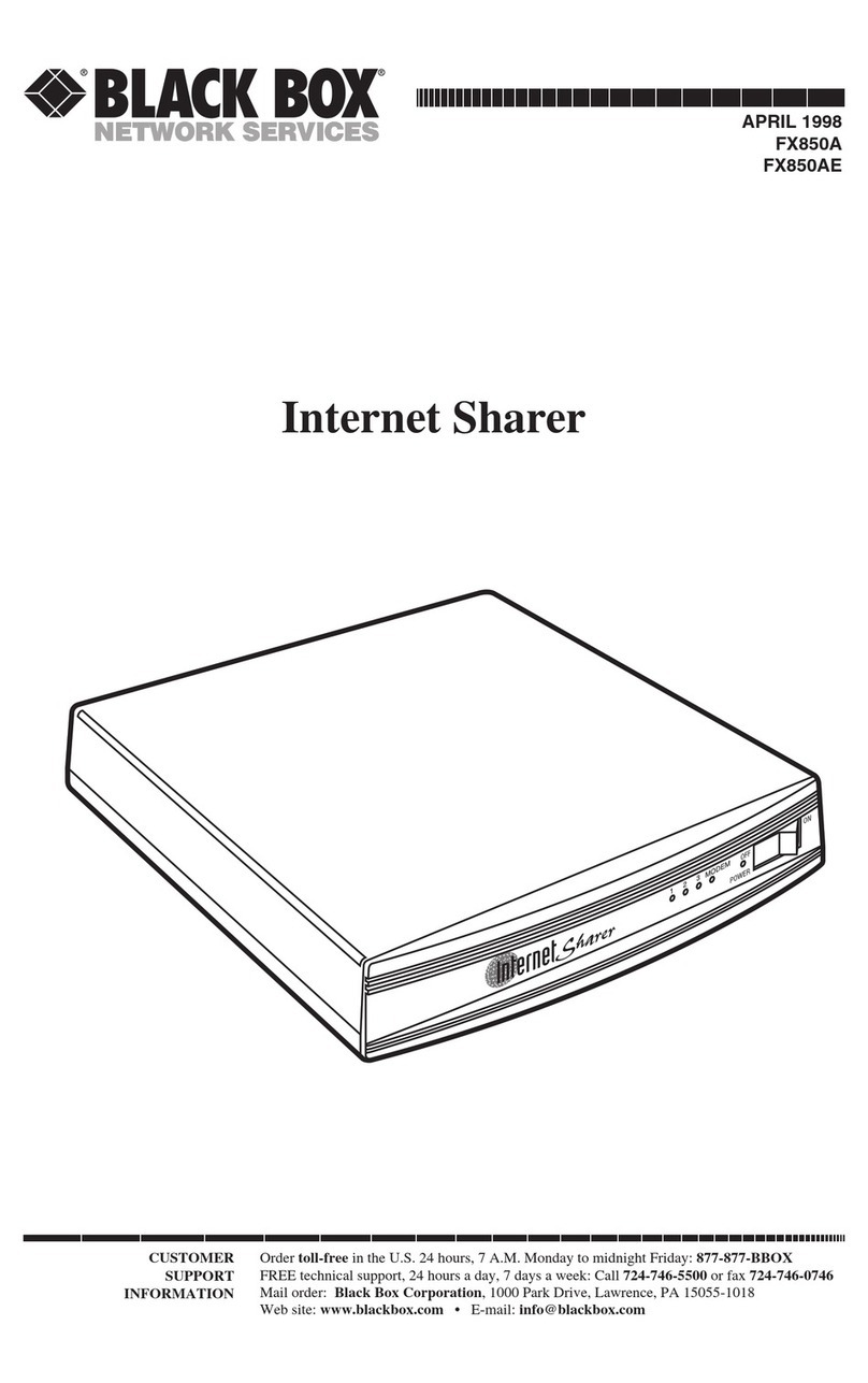 Black Box Internet Sharer FX850A User manual