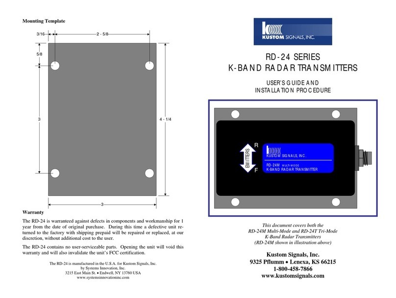 Kustom Signals RD-24 SERIES USER’S GUIDE AND INSTALLATION PROCEDURE