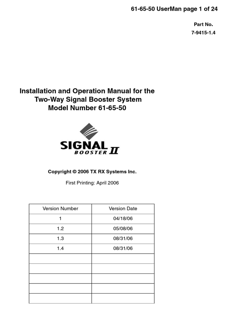 TX RX Systems Signal Booster II 61-65-50 Series Installation and operation manual