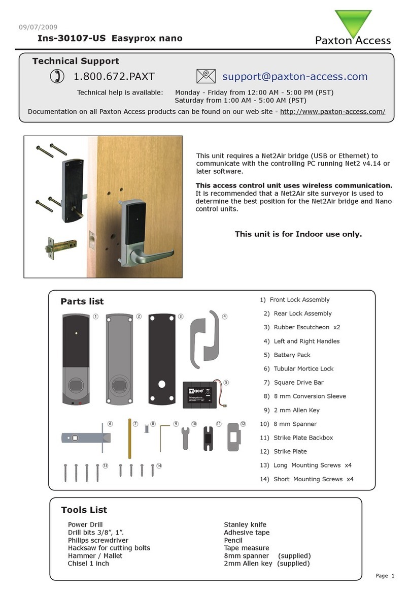 Paxton Access Easyprox nano User manual