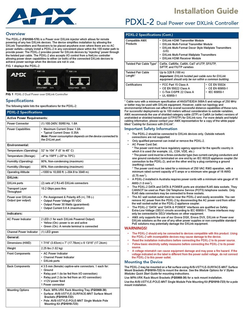 AMX PDXL-2 installation guide