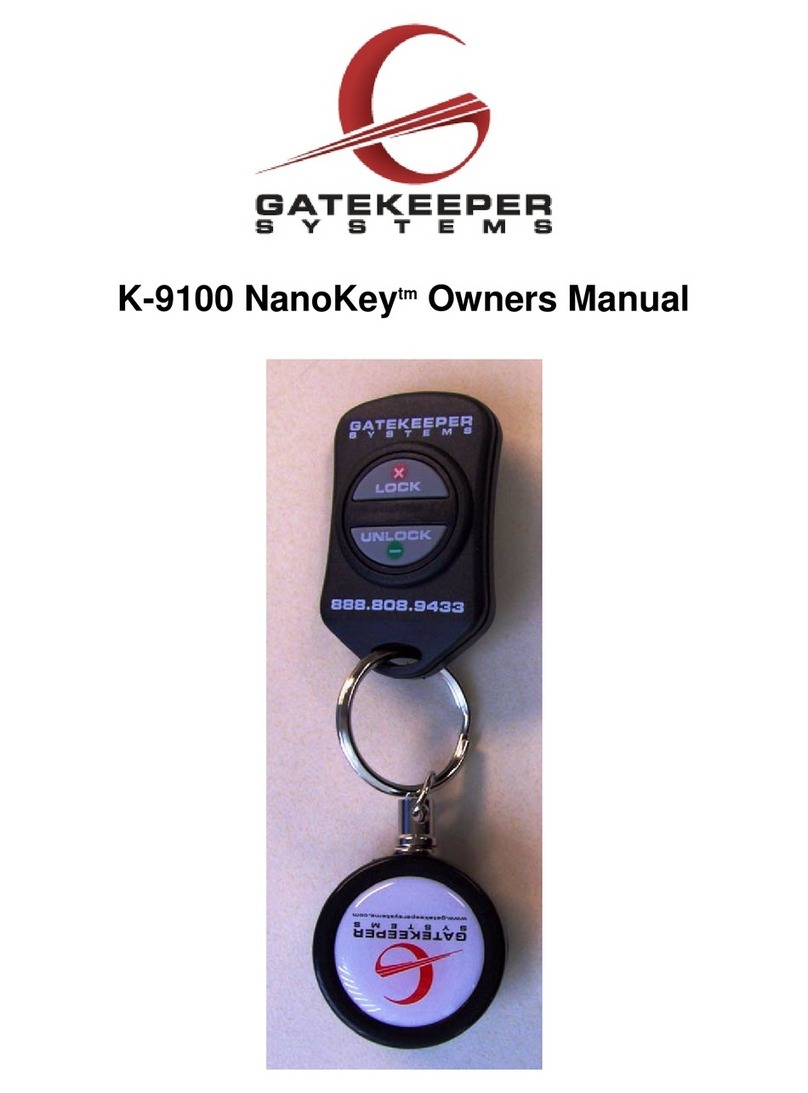 Gatekeeper Systems K-9100 NanoKey owner's manual
