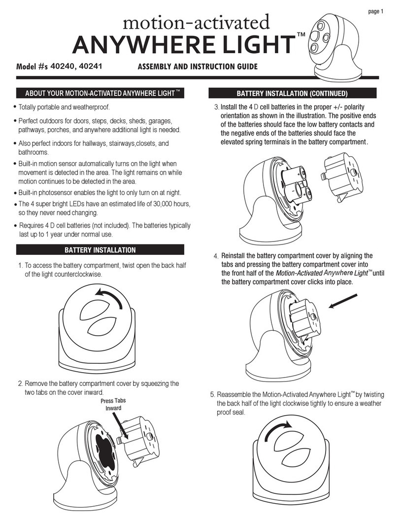 MAXSA Motion-Activated Anywhere Light 40240 User manual