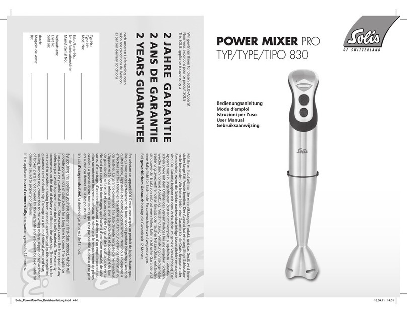 SOLIS Power Mixer Pro 830 User manual