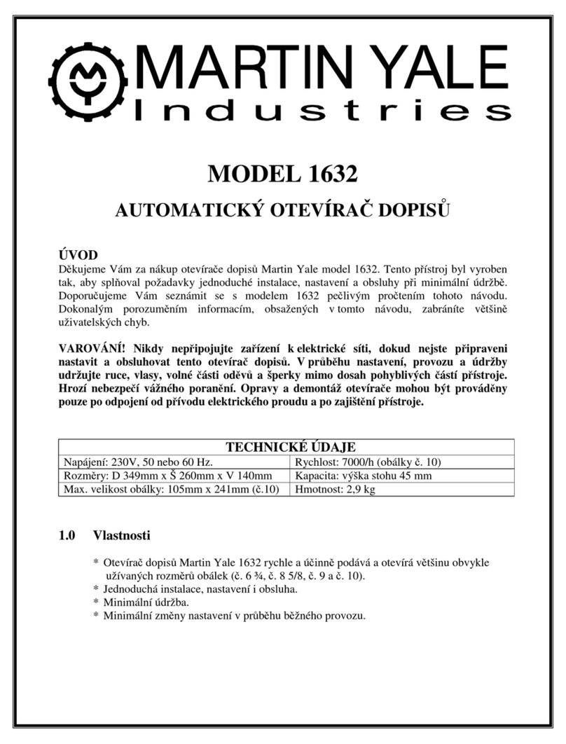 Martin Yale Industries 1632 manual