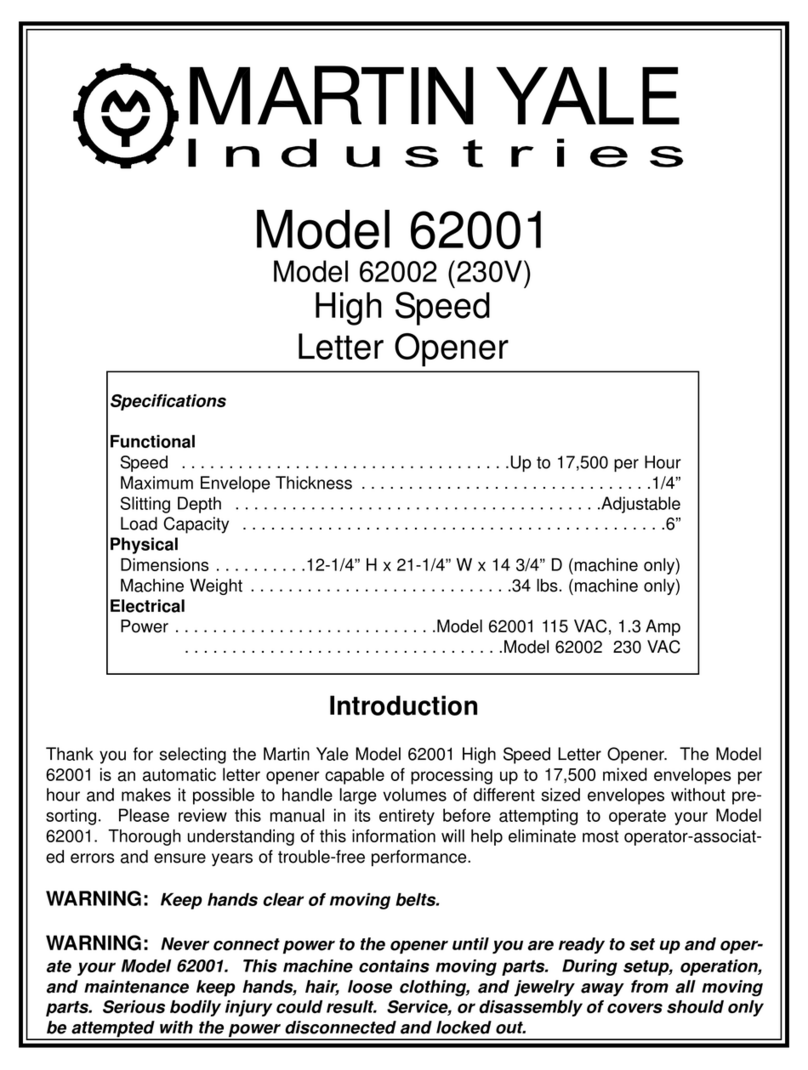 Martin Yale Industries 62001 manual