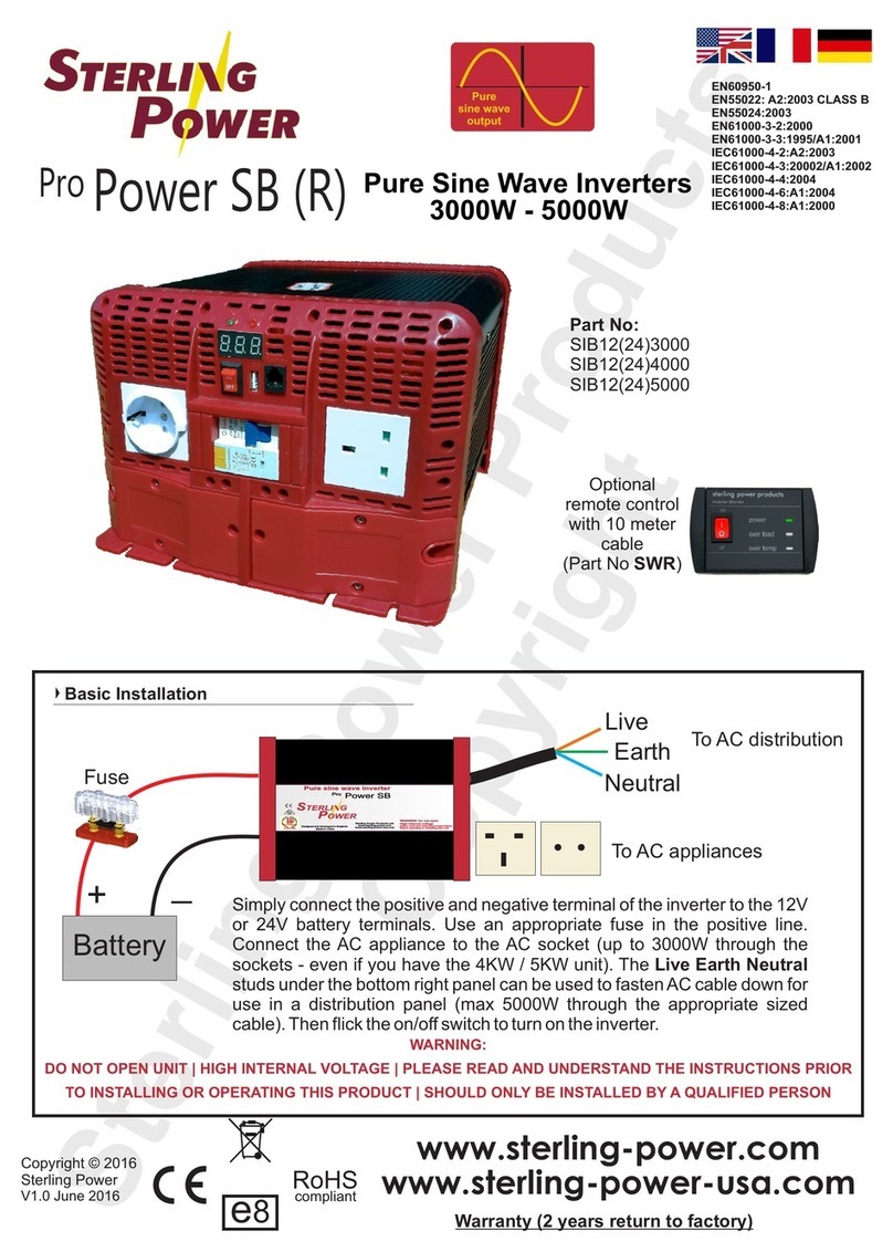 Sterling Power Pro Power SB Series quick start guide
