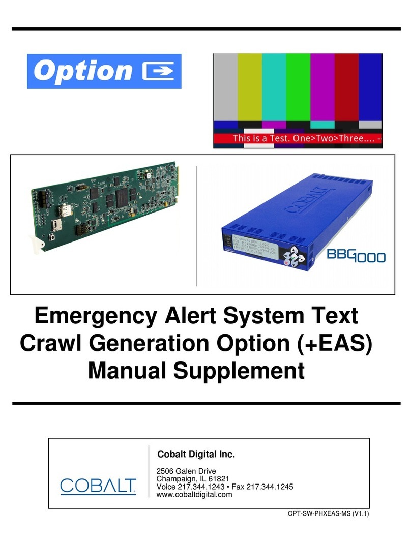 Cobalt Digital Inc +EAS Manual supplement