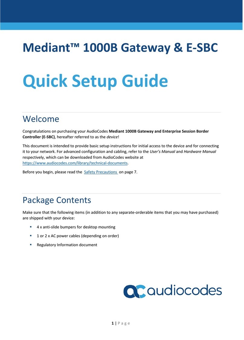 AudioCodes Mediant 1000B User manual