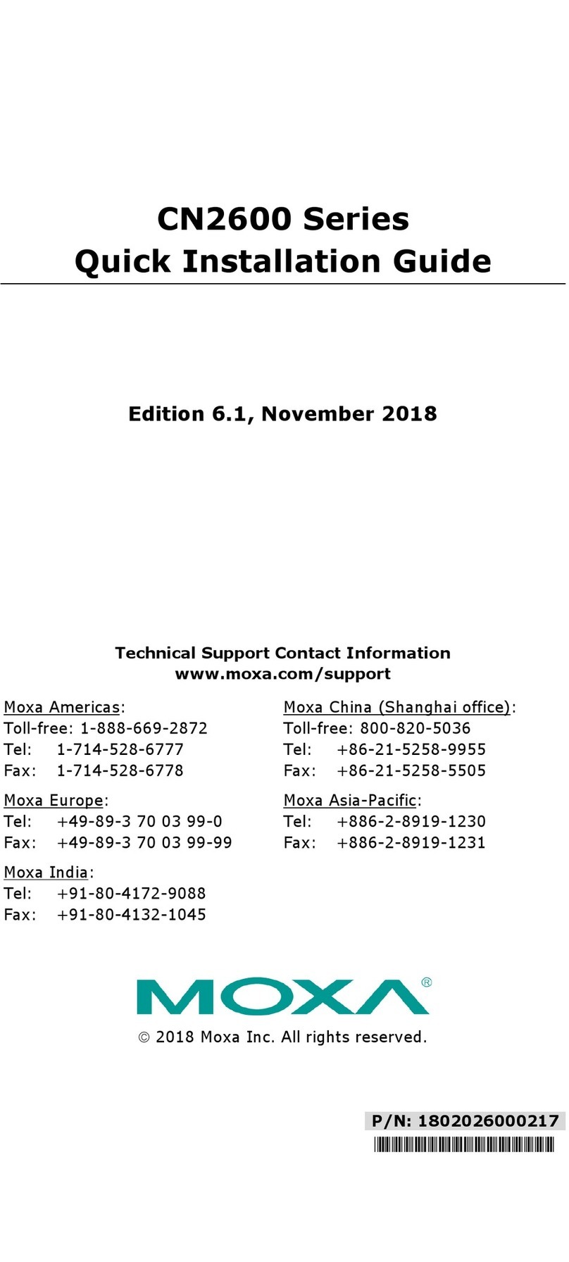Moxa Technologies CN2600 Series Quick installation guide Moxa Technologies CN2600 Series Quick installation guide