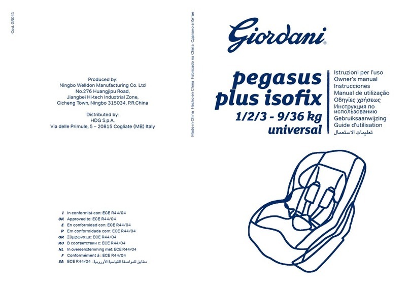 Giordani pegasus plus isofix owner's manual
