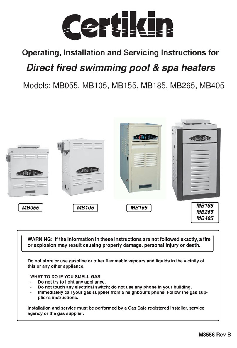 Certikin MB055 Operating, installation and servicing instructions Certikin MB055 Operating, installation and servicing instructions