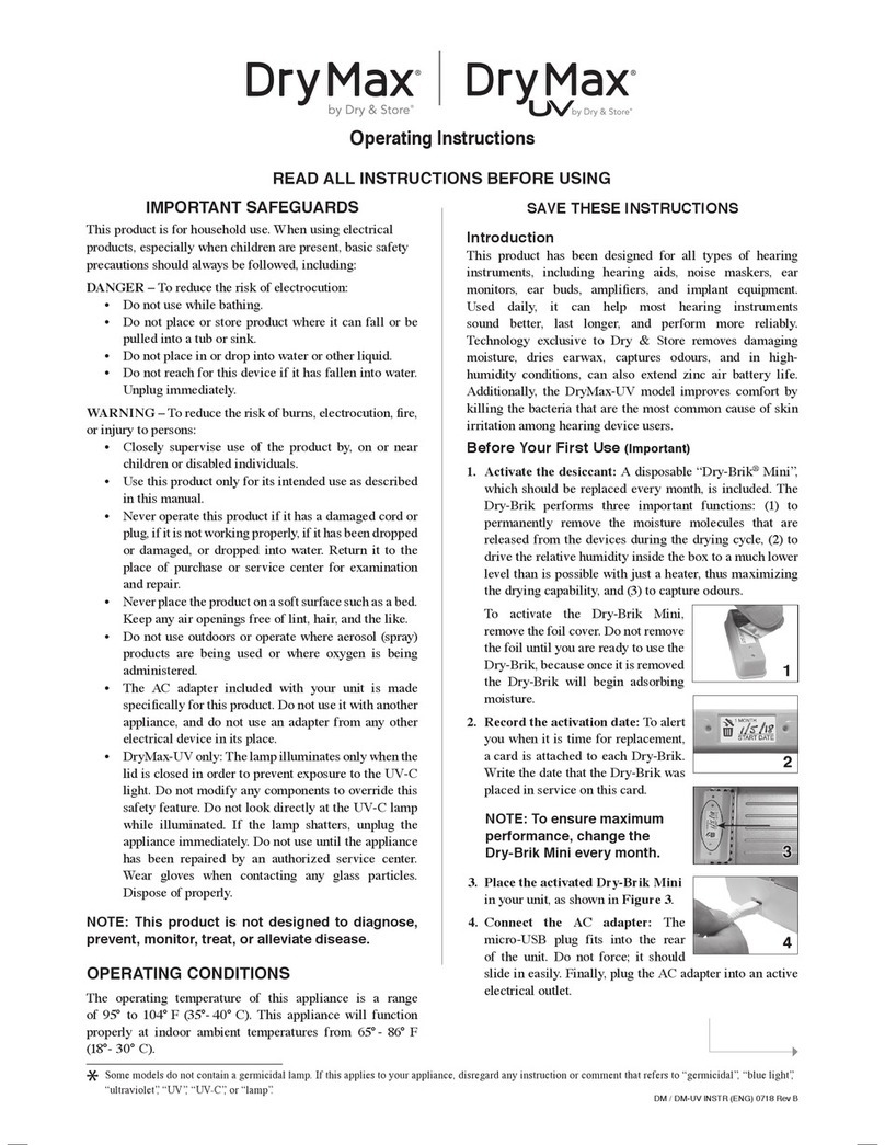 Dry & Store DryMax User manual