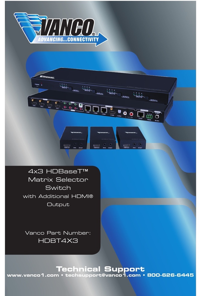 Vanco 4x3 HDBaseT Installation instructions