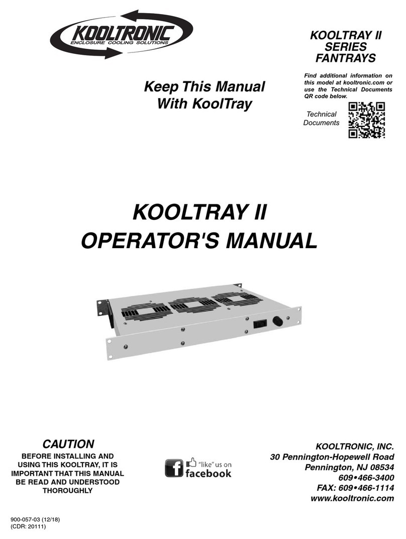 Kooltronic Kooltray II Series User manual