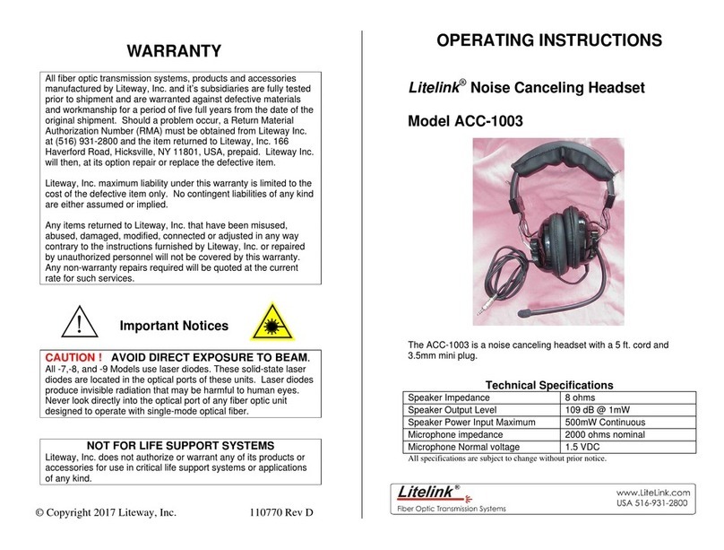 Litelink ACC-1003 operating instructions