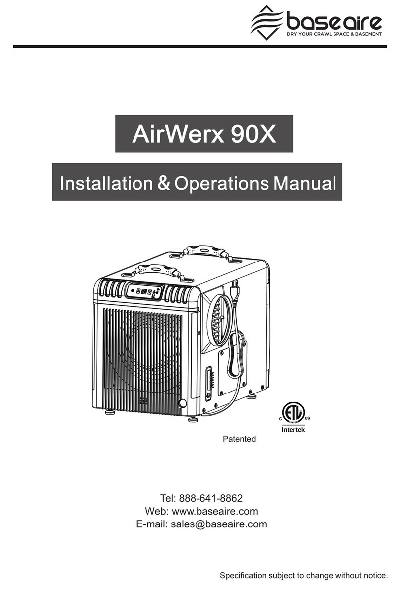 Base aire AirWerx 90X Installation & operation manual