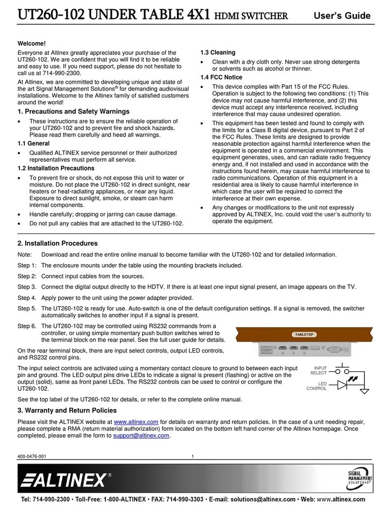 Altinex UT260-102 User manual