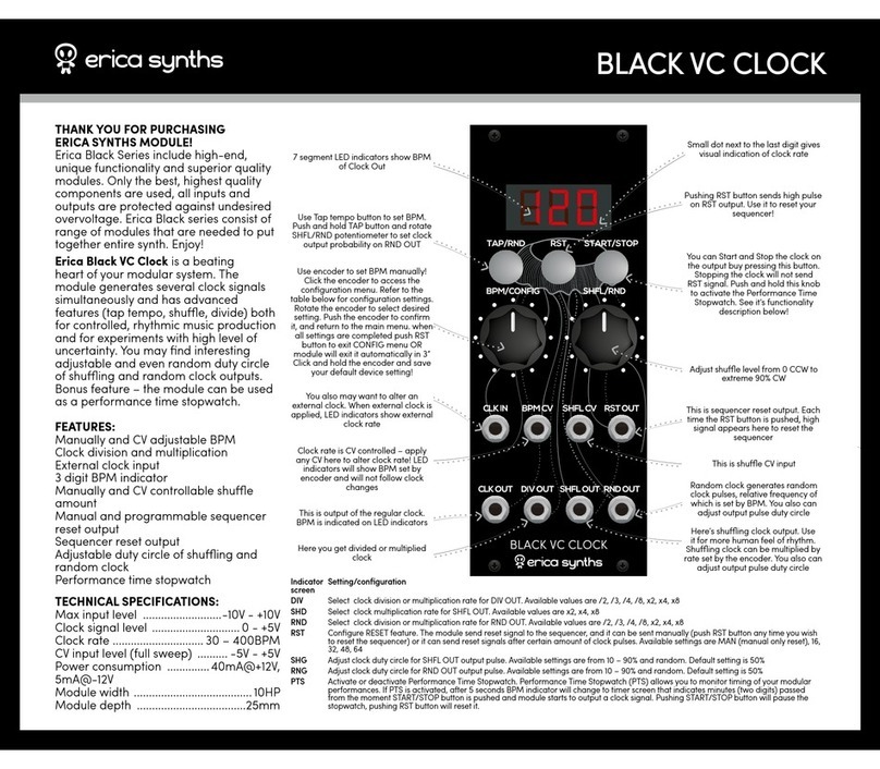 Erica Synths Black VC Clock manual
