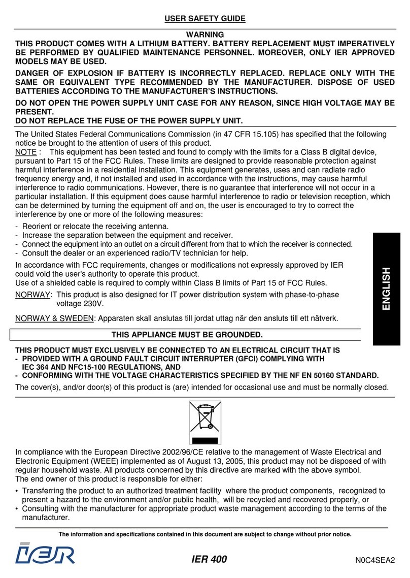 Ier 400 Installation and operating manual